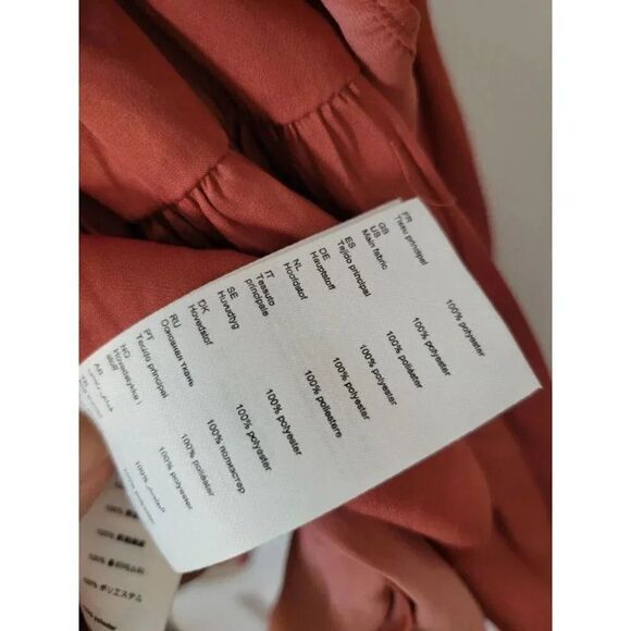 Maje Satin Ruffle Mini Dress Terracotta S (36) NWT - Picture 7 of 9